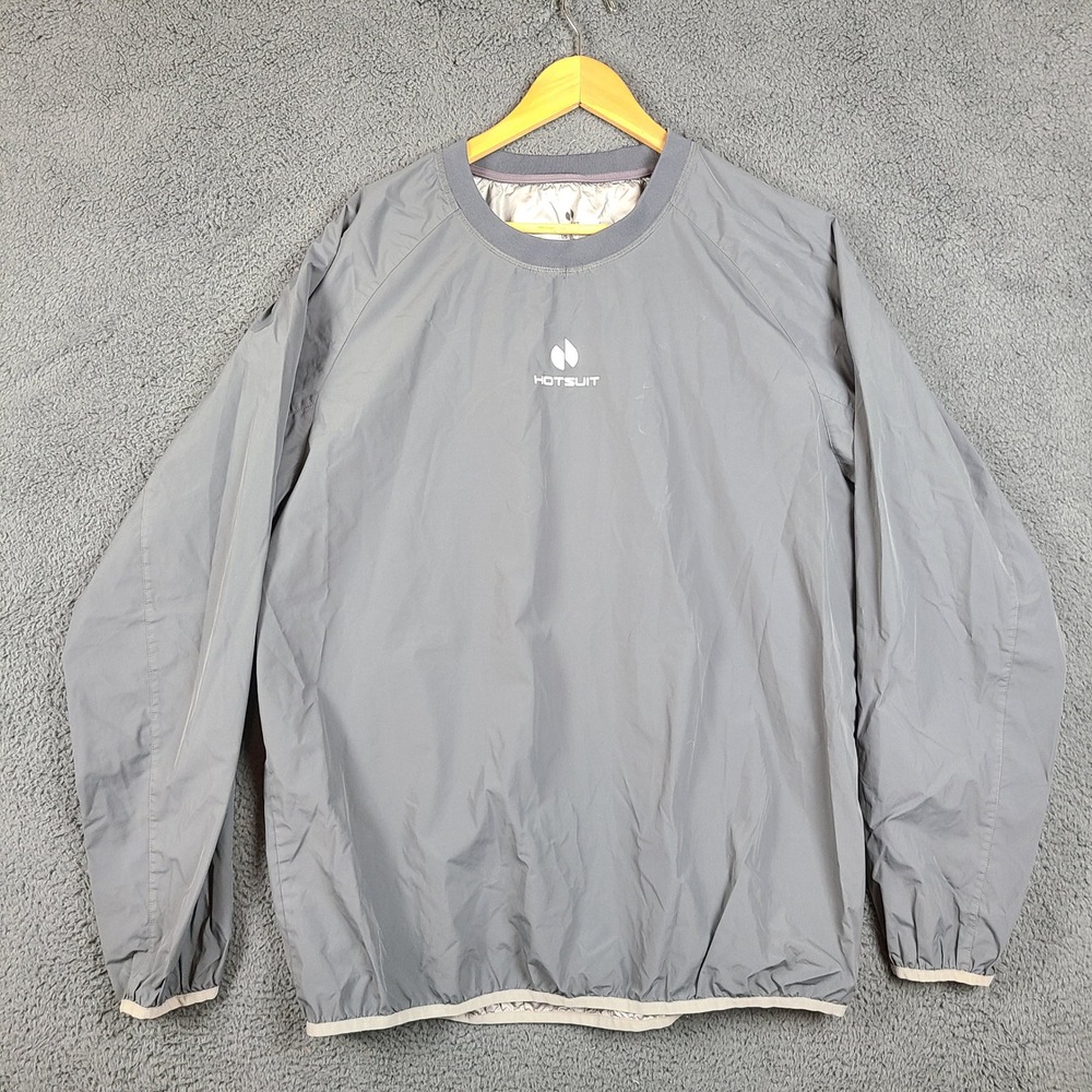 Hotsuit Mens Sauna Jacket Gray Long Sleeve Pullover Workout Top Size 2XL